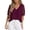 Burgundy, variant on PRETTYGARDEN Womens Tops Dressy Casual Puff Sleeve Chiffon Blouses V Neck Business Work Shirts Summer Fashion Clothing