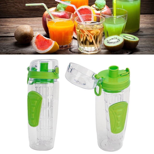 Bouteille d'Eau Infuseur de Fruits, Bouteilles d'Eau Infusées à Couvercle Rabattable Bouteille d'Eau Moderne Bouteille d'Infusion d'Eau Étanche Bouteilles d'Eau Réutilisables pour le Gym, le Camping et les Voyages