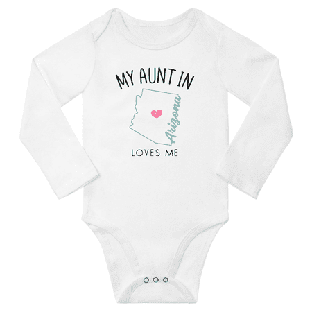 

My Aunt In Arizona Loves Me Baby Long Short Sleeve Romper Bodysuits 18-24 Months