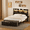 BO 010, variant on Hexmn Full Size Metal Bed Frame with Upholstered Headboard&Storage Drawers, Black Oak