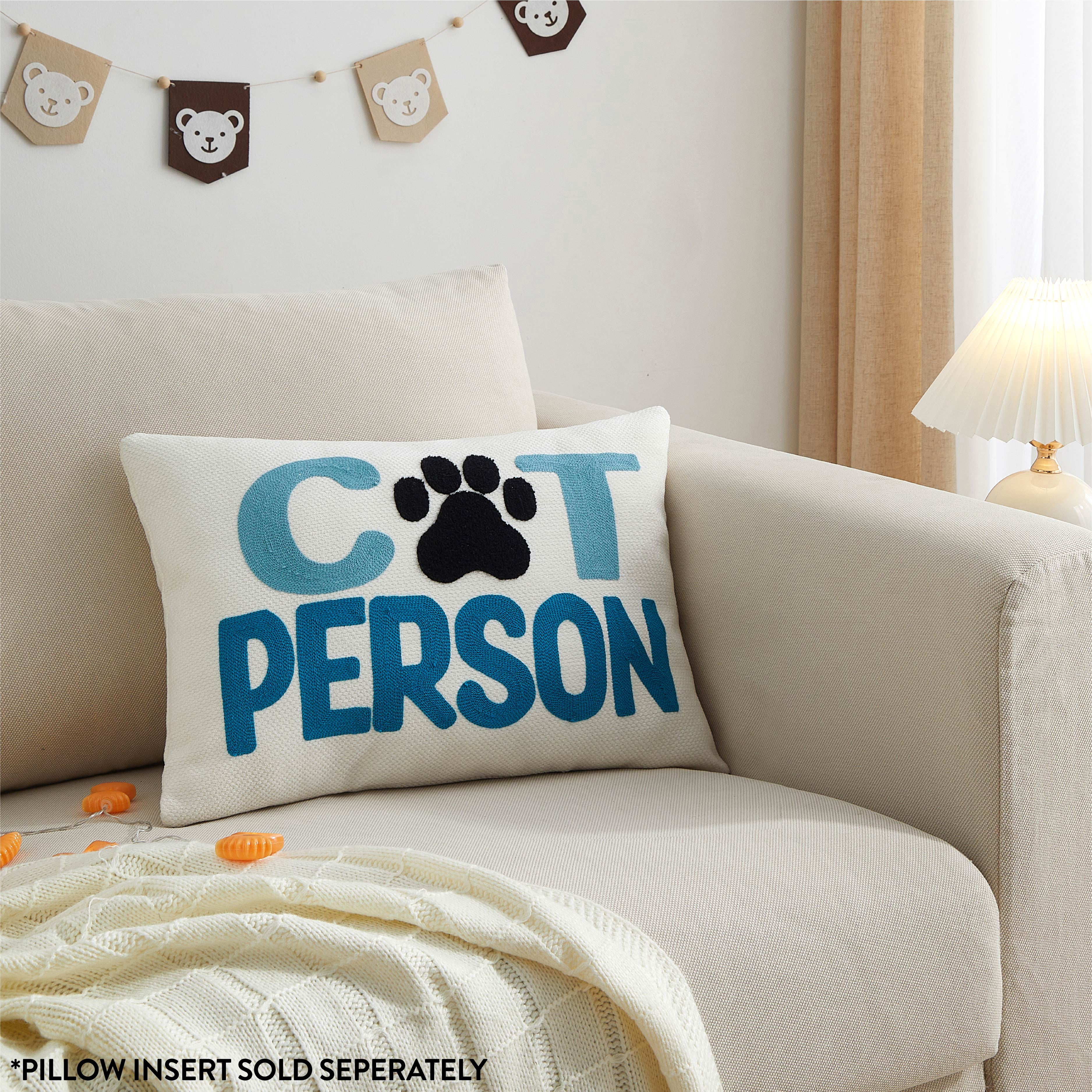 Mainstays 14"x20" Cat Person Decorative Throw Pillow Cover