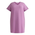 thumbnail image 2 of Terra & Sky Women’s Plus Size V-Neck T-Shirt Dress, Sizes 0X-5X, 2 of 4