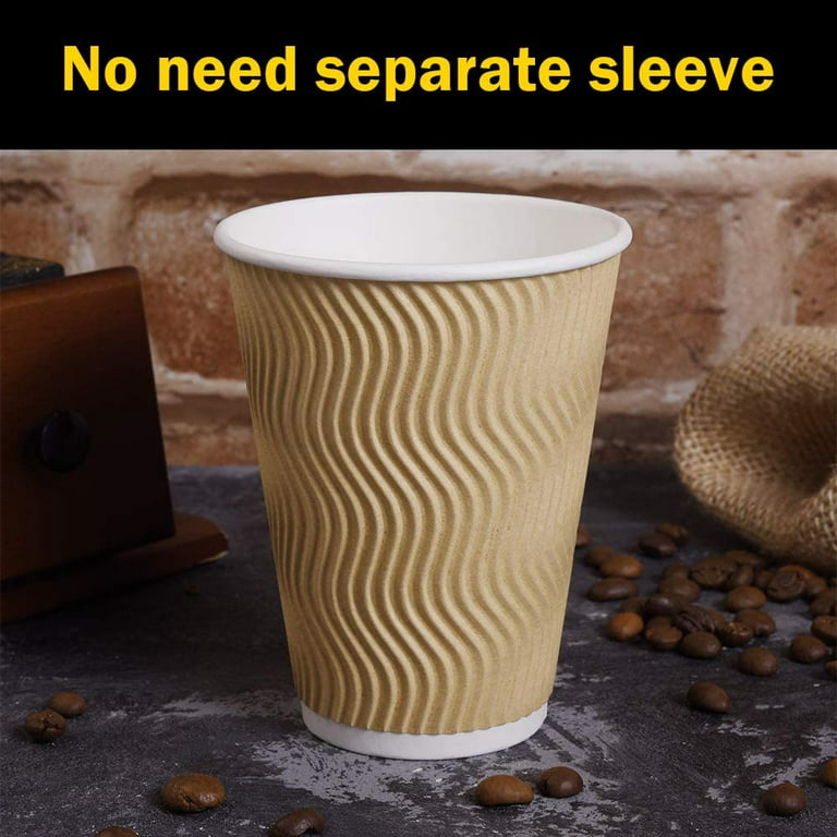 Juvale 100 Pack Kraft Paper Insulated Disposable Coffee Cups With