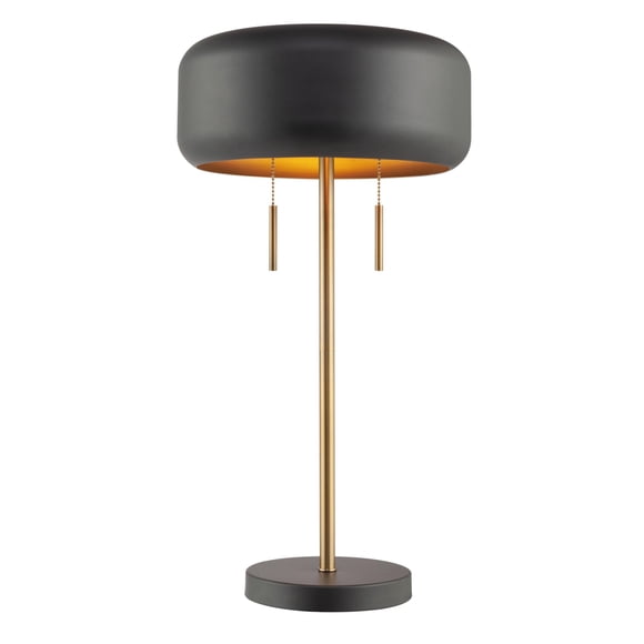 Lámpara GLOBE Novogratz de 22 pulgadas, 2 luces, gris metalizado, doble tirador