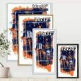 thumbnail image 4 of Designart 'Navy Blue and Orange Abstract' Modern Framed Canvas Wall Art Print, 4 of 5