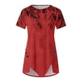 thumbnail image 5 of Drses Women's Tops and Blouses Summer Casual Crewneck Short Sleeve Tunics Plus Size Loose Fitting Floral Shirts Trendy, 5 of 5
