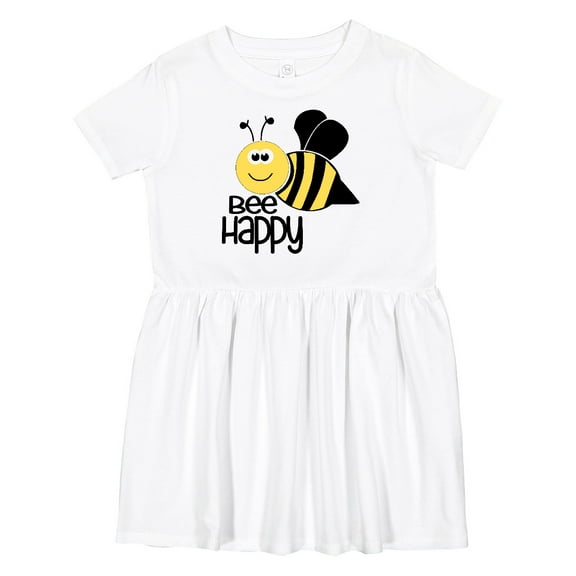 Inktastic Bee Happy Girls Toddler Dress