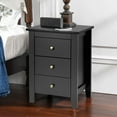 thumbnail image 3 of Costway Nightstand End Beside Sofa Table Cabinet w/ 3 Drawers Bedroom Furniture Black, 3 of 10
