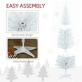 thumbnail image 3 of Resenkos 6ft Slim Artificial Pencil Christmas Tree with Realistic Branches & Warm White LED Lights, White, 3 of 7