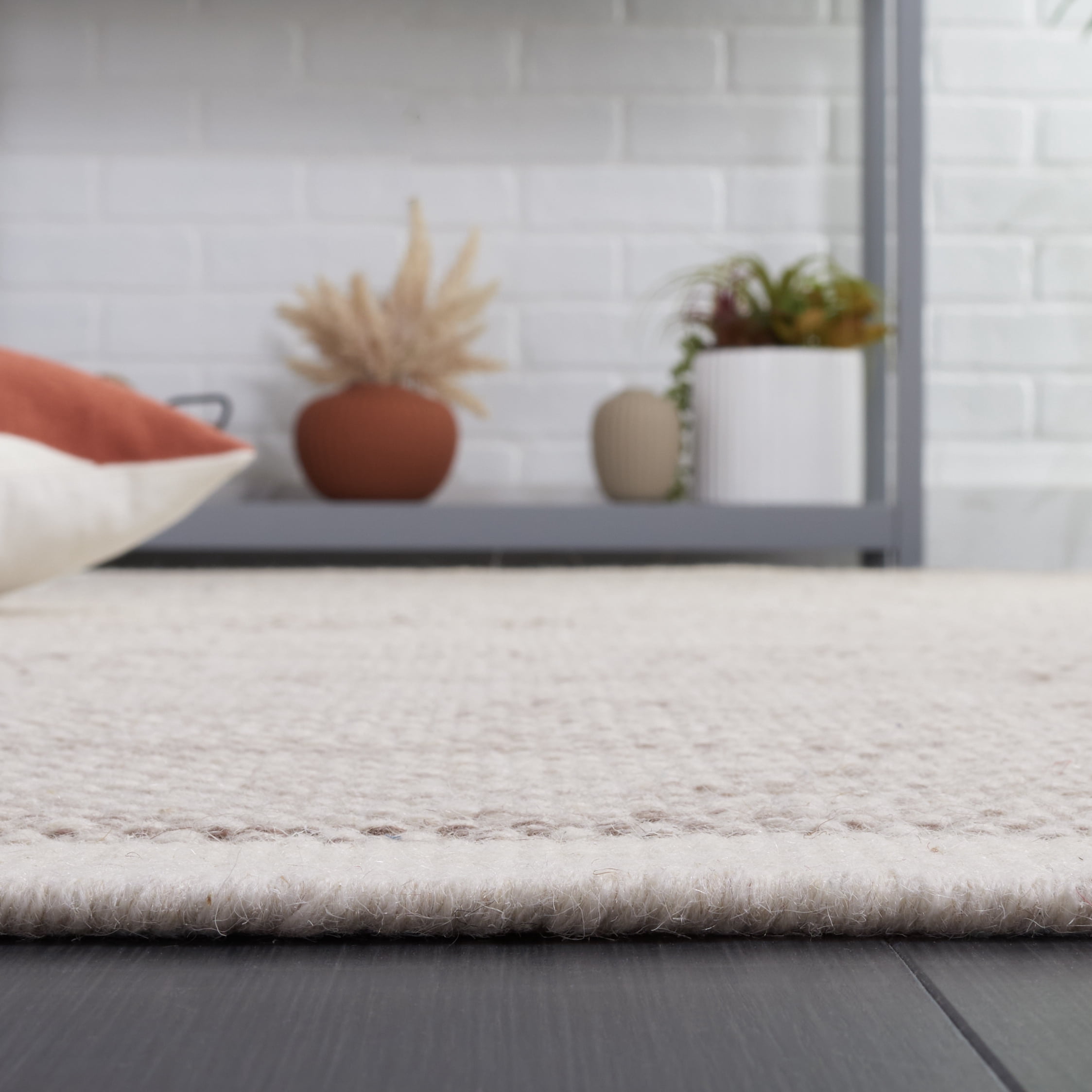 SAFAVIEH Natura Mellony Solid Area Rug, Brown/Ivory, 6' x 6' Square