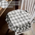 thumbnail image 3 of VHC Brands Chair Pad 16.5x18, Cotton Dining Room, Kitchen Chair Pads, Seat Cushion with Ties, Tucked, Annie Buffalo Check Collection, Rectangle 16.5x18, Ash Grey, Set of 4, 3 of 4