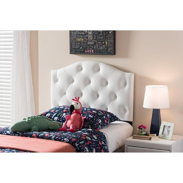 Baxton Studio Kirchem Modern and Contemporary White Faux Leather Upholstered Twin Size Headboard Baxton Studio Kirchem Modern and Contemporary White Faux Leather Upholstered Twin Size Headboard
