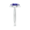 thumbnail image 3 of ANGARA Natural Round 3.5 ct Tanzanite Cathedral Ring with Diamond Halo in 14K White Gold for Women (Size-10mm) | December Birthstone, Anniversary, Jewelry Gift for Women | Natural Tanzanite Ring, 3 of 9
