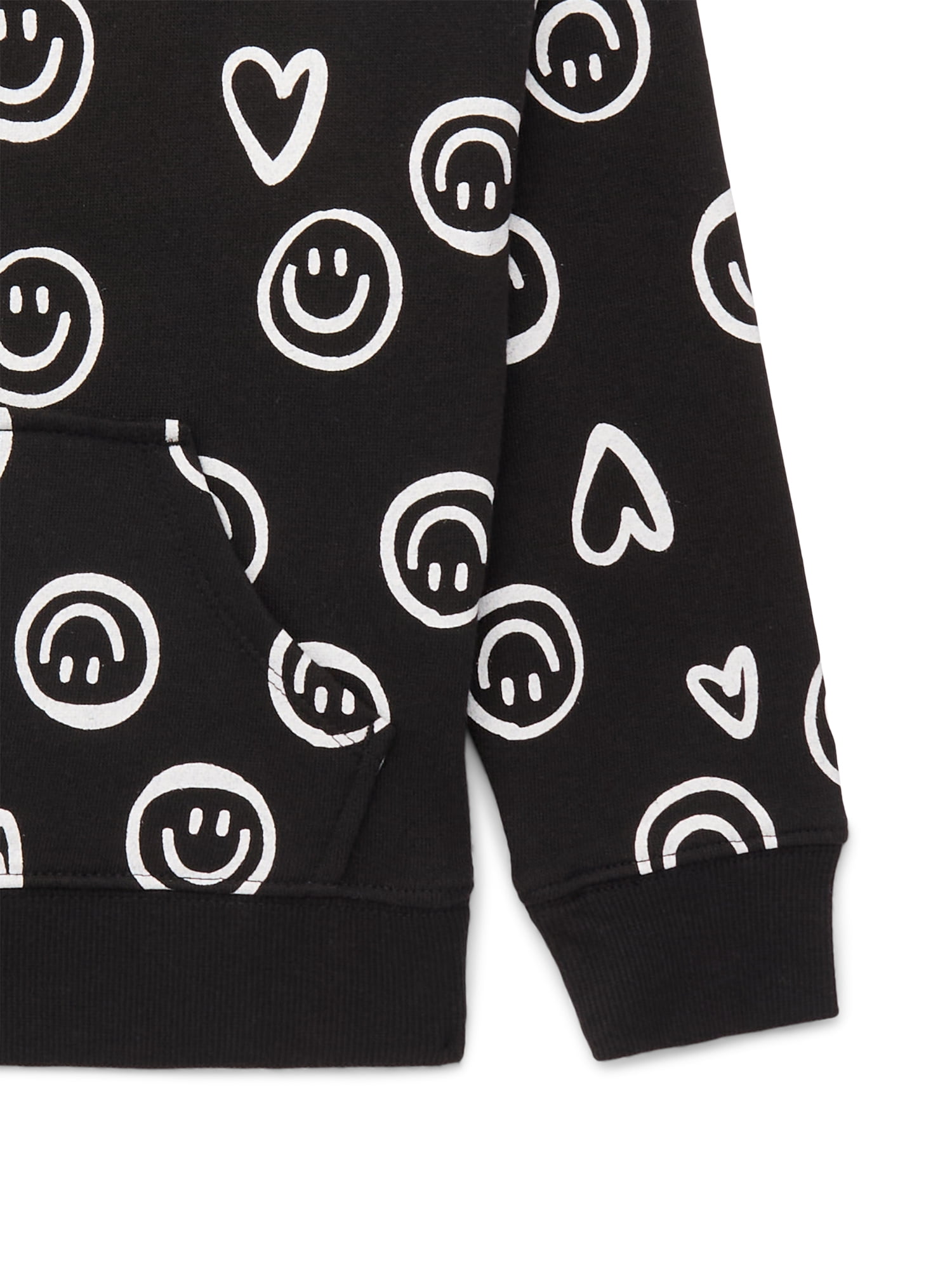 Wonder Nation Girls Long Sleeve Fleece Graphic Hoodie, Sizes 4-18 & Plus