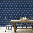 thumbnail image 5 of S4Sassy Modern Mandala Medallion Wallpaper- Blue Bohemian Wall Covering, 25" X 240" Self-Adhesive Textured Vinyl Wallpaper, Decorative Wallwrap, Easy Diy Wall Covering For Bedroom, Living Spaces, 5 of 8