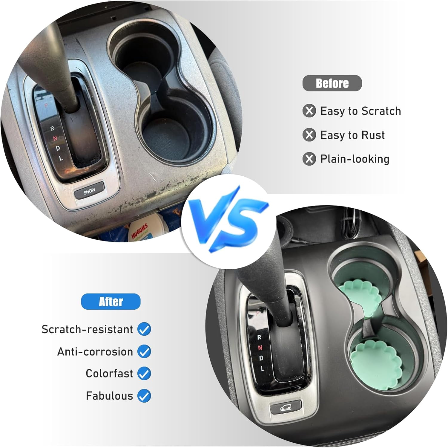 Gear Shift Panel Cover Trim for Honda Pilot 2016-2020/ Honda Ridgeline 2017-2019, ABS Automotive Center Consoles Cup Holder Cover Protector Accessories