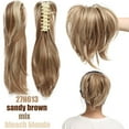 thumbnail image 2 of Short Curly Fluffy Bendable Jaw/Claw Ponytail Extensions With Messy Style Adjustable Updo Ponytail, 2 of 5