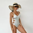 thumbnail image 4 of SWSMCLT Women's One Piece Swimwear Slimming Sexy Swimsuit Spandex Summer Spaghetti Strap Chic Bathing Suit White 4-6, 4 of 4