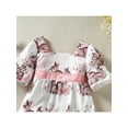 thumbnail image 5 of aturustex Toddler Baby Girl Easter Princess Dress 9M 12M 18M 24M 3T 4T Short Sleeve Square Neck Bunny Print Ruffle Bownet Belt Party Dresses, 5 of 9