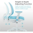thumbnail image 5 of Kids Desk Chair, Boy's Girl's Child Children Study Office Computer Chair, Ergonomic Design, Adjustable Height and Seat Depth (Sky Blue W/Armrests), 5 of 8