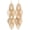 Gold Color-7 Leaf, variant on Handmade Gold Color 7 Leaf Large Drop Dangle Earrings for Women Chandelier Pierced Earrings