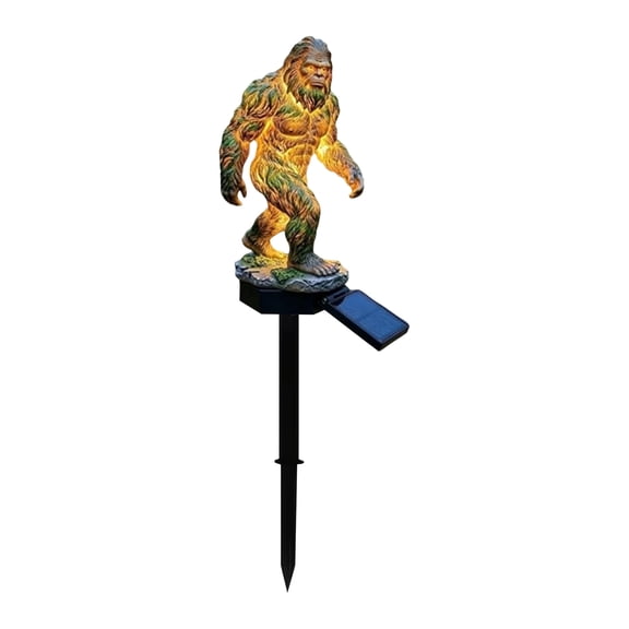 Bigfoot Solar Garden Light, Garden Statue with LED Glow, Waterproof Outdoor Yard Decor Stake, Resin Cryptid Lawn Pathway Light for Backyard Patio Porch, Fun Gift Idea