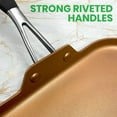 thumbnail image 3 of NutriChef Nonstick Kitchen Cookware Set Copper Non-Stick Coating Inside, Hard-Anodized Look Heat Resistant Lacquer Outside, Silicone Handle NCSQPA, 1 Griddle, 3 of 9