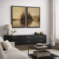 thumbnail image 3 of Framed Canvas Print Vintage Landscape Wall Art Set of 2 Modern Farmhouse Decorative for Living Room Bedroom - 16"x24"x2 BLACK, 3 of 8