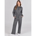 thumbnail image 3 of ORUYROP Women 2 Piece Outfits Sweatsuit Set 2023 Fall Oversized Half Zip Sweatshirt Wide Leg Sweatpant Lounge Set Tracksuit, 3 of 7