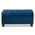 thumbnail image 6 of Baxton Studio Michaela Modern and Contemporary Navy Blue Velvet Fabric Upholstered Storage Ottoman, 6 of 10