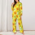 thumbnail image 2 of Fuzoiu Sunflowers2 Print Women's Long-Sleeved Pajama,Lounge Button Down Nightwear,Womens Notch Collar Pajama Set-XX-Large, 2 of 7