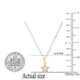 thumbnail image 5 of Dazzlingrock Collection Round White Diamond Star Pendant for Women with 18 Inch Silver Chain (0.06 ctw, Color I-J, CLarity I1-I2) in 14K Rose Gold, 5 of 6