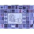 thumbnail image 1 of Ahgly Company Machine Washable Indoor Rectangle Patchwork Blue Transitional Area Rugs, 2' x 3', 1 of 4
