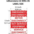 thumbnail image 2 of 3.5"x 1.25" Emergency Service Meter Disconnect NOT Service Equipment Label 44-944-945 NEC Compliant, 2 of 5