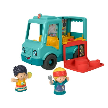 Fisher-Price Little People Serve It Up Food Truck Musical Toddler Toy with 2 Figures