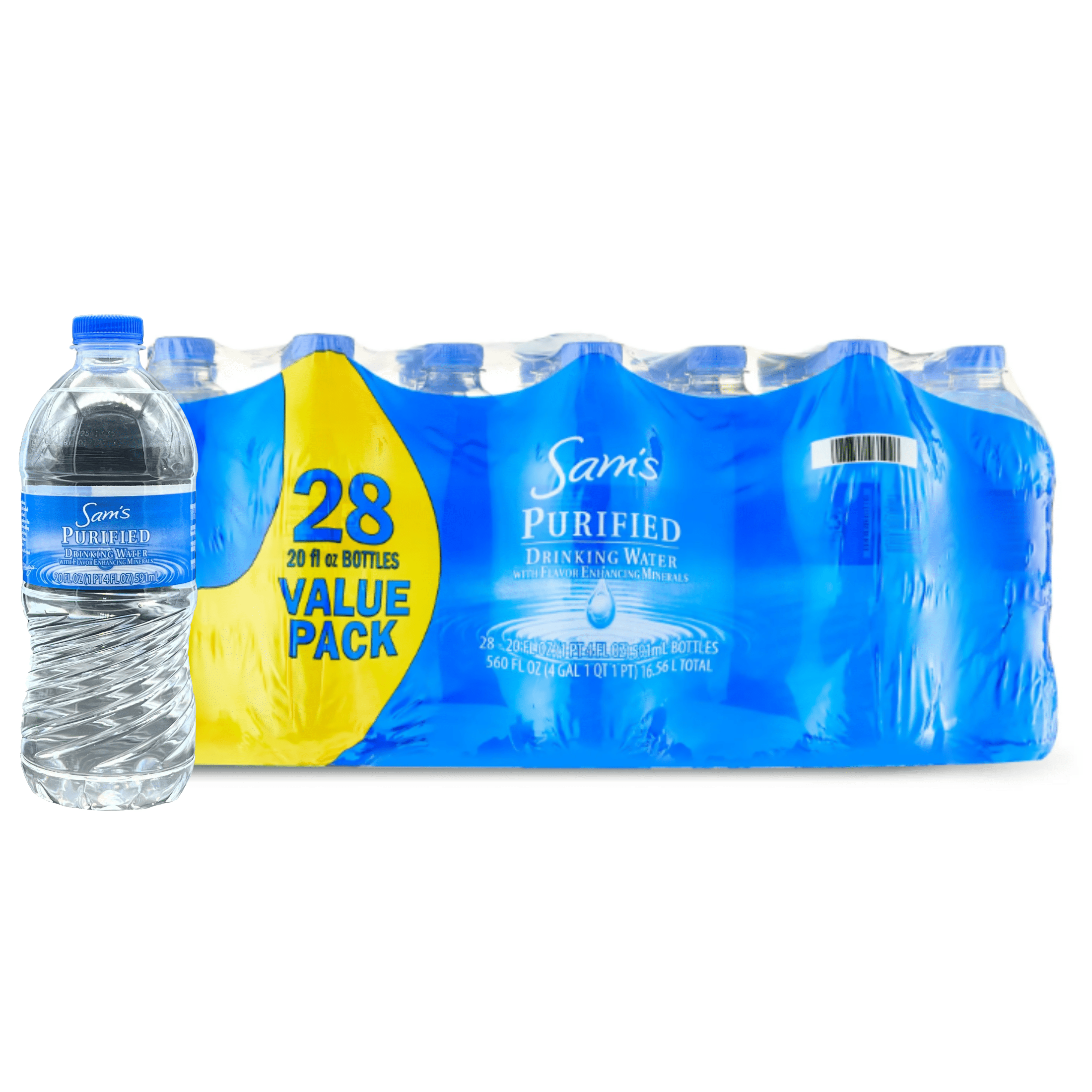 Sam's Choice Purified Drinking Water 20 fl oz, 28 Pack Refreshing