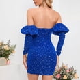 thumbnail image 4 of Sequin Dress, Deep V Neck Off Shoulder Bodycon Cocktail Dress for Women, Party and Evening Wear, 4 of 5