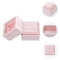 thumbnail image 2 of REGALWOVEN Velvet Square Ring Box for Proposal, Engagement, Wedding, Ceremony, Jewelry Ring Box Storage 2 Slots Ring Holder Box Light Pink 2*2*2in, 2 of 6