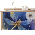 thumbnail image 2 of Purple Dragonfly Cabinet Curtain 32"Wx55"L, Dustproof Pantry Door Curtain with Self Adhesive Tape, Watercolor Spring Summer Floral Tall Storage Cover Privacy Drape for Bathroom Kitchen Laundry Room, 2 of 9