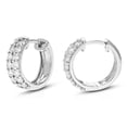 thumbnail image 2 of Vir Jewels 1 CTTW Lab Grown Diamond Hoops Earrings in Sterling Silver With Hidden Post For Women, 2 of 5