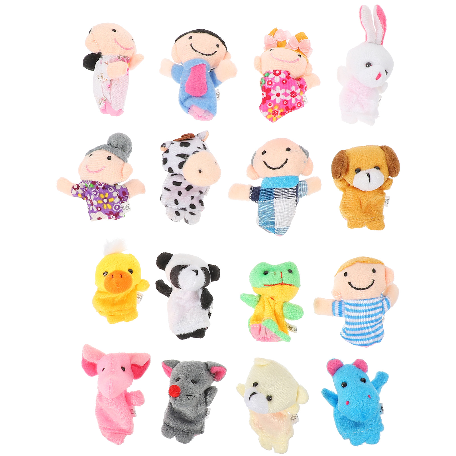 16pcs Finger Puppets Story Time Finger Doll Props Toy Animals and