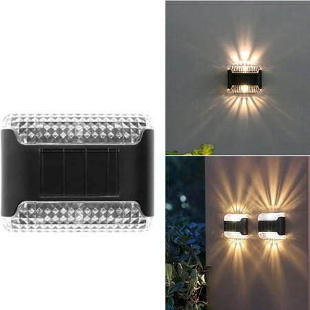 

Solar Lights Outdoor IP65 Outdoor Solar Powered Lights Dusk To Dawn Outside Up And Down Lighting Solar Wall Fence Lights For Parking Lot Backyard Gardens Fence Patio