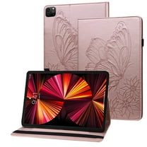 XYX Case for iPad Pro 11 inch 2021/2020/2018 4th/3rd/2nd/1st Generation, Retro Butterfly Slim Folio Stand Cover (Rose Gold)