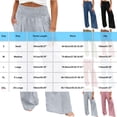 thumbnail image 5 of Wide Leg Casual Pants for Women Elastic High Waisted Regular Fits Long Pants with Pockets Summer Loose Vacation Pants ,Gray,L, 5 of 5