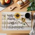 thumbnail image 2 of Sunflowers Placemats Set of 6, Modern Bee You Are My Sunshine Wooden Grain Placemats for Dining Table, Place Mats for Kitchen Tabletop, Waterproof Wipeable Dining Table Mats Set, 2 of 9