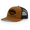 Caramel/Black, variant on Mens Trout Fishing Tree Circle Embroidered Mesh Back Trucker Hat-Heather Grey/White