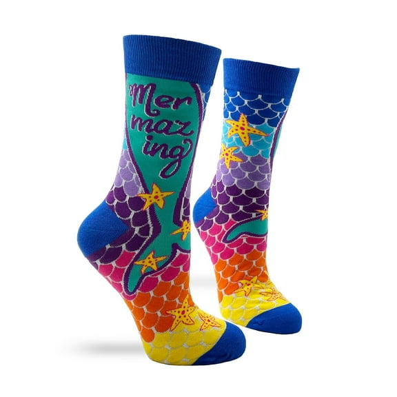 Mermazing Novelty Crew Socks for Women Mermaid Design