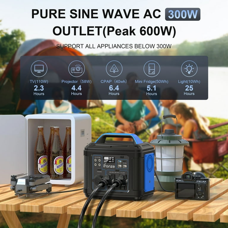 iFanze 300W Power Station - 296Wh Lithium Battery, Solar iFanze 300W Power Station - 296Wh Lithium Battery, Solar