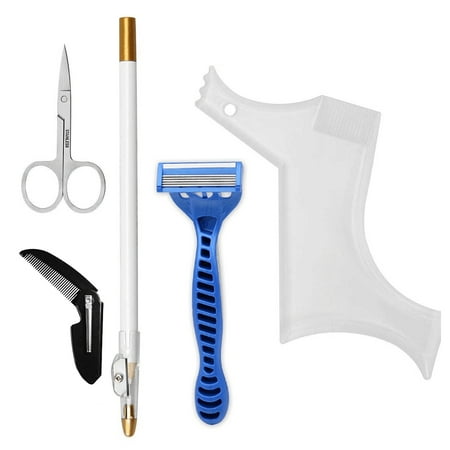 5Pcs/Set Beard Shaping Tool, Beard Shaping Kits Styling Face Shaper Comb Hair Care Shaving