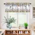 thumbnail image 5 of 3 Piece Kitchen Curtains and Valances Set Watercolor Floral Cafe Curtains 36 Inch Length Spring Daisy Sunflowers Wisteria Hummingbird Valance & Tier Curtain for Living Room Bedroom 54"x18"+27"x36"*2, 5 of 6
